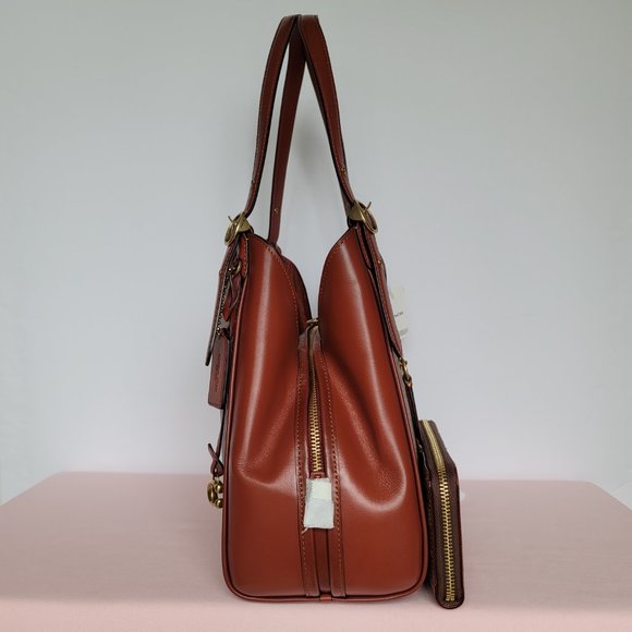 COACH Lori Signature Logo Coated Canvas Shoulder Bag AND Accordion Wallet SET🎈⭐ - Picture 10 of 16